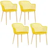 Image de Lot De 4 Fauteuils - Home Deco Factory - Malaga - Moderne - Jaune