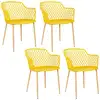 Image de Lot de 4 fauteuils - home deco factory - malaga - moderne - jaune