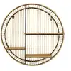 Image de Etagere - Home Deco Factory - Java - Ronde - Compartimentée - Noir Et Beige