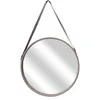 Image de HOME DECO FACTORY Miroir rond avec anse PU - Bois - 50 cm - M6