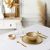 Image de Assiettes - HOME DECO FACTORY - Lot de 6 - Verre doré - Élégance chic - Décoration de table