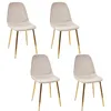 Image de Lot De 4 Chaises - Home Deco Factory - Design Scandinave - Grises Et Or