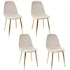 Image de Lot de 4 chaises - home deco factory - design scandinave - grises et or
