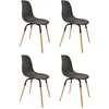 Image de Lot De 4 Chaises - Home Deco Factory - Phenix - Scandinaves - Marron Et Noir