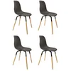 Image de Lot de 4 Chaises - HOME DECO FACTORY - Phenix - Scandinaves - Marron et Noir