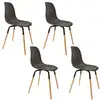 Image de Lot de 4 chaises - home deco factory - phenix - scandinaves - marron et noir