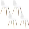 Image de Lot de 4 Chaises - HOME DECO FACTORY - Phenix - Design Scandinave - Blanches