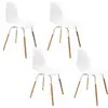 Image de Lot de 4 chaises - home deco factory - phenix - design scandinave - blanches
