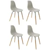 Image de Lot De 4 Chaises - Home Deco Factory - Phenix - Design Scandinave - Grises