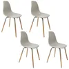 Image de Lot de 4 Chaises - HOME DECO FACTORY - Phenix - Design Scandinave - Grises