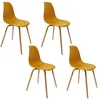 Image de Lot de 4 Chaises - HOME DECO FACTORY - Phenix - Design Scandinave - Jaunes