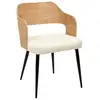 Image de Lot De 2 Fauteuils - Home Deco Factory - Loki - Bouclette - Marron Et Blanc