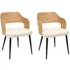 Image de Lot de 2 fauteuils - home deco factory - loki - bouclette - marron et blanc