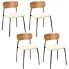 Image de Lot De 4 Chaises - Home Deco Factory - Loki - Bouclette - Marron Et Blanc