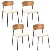 Image de Lot de 4 chaises - home deco factory - loki - bouclette - marron et blanc