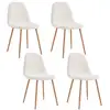 Image de Lot de 4 chaises - home deco factory - freya - confortables - blanc et marron