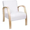Image de Fauteuil - Home Deco Factory - Hella - Bouclette - Chic - Blanc Et Marron