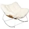 Image de Fauteuil - Home Deco Factory - Odin - Bouclette - Blanc Et Marron