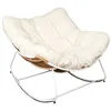 Image de Fauteuil - Home Deco Factory - Odin - Bouclette - Blanc Et Marron