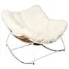 Image de Fauteuil - home deco factory - odin - bouclette - blanc et marron