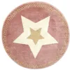 Image de Tapis Rond - Home Deco Kids - Étoile Fil Métallisé - Rose - 80 Cm