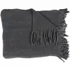Image de Plaid - Home Deco Factory - Chenille - Frange - Gris - 120 X 150 Cm