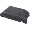 Image de Plaid chenille en polyester avec franges 120 x 150 cm gris