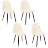 Image de Lot de 4 chaises - home deco factory - mora - pieds métal noir - beige