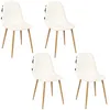 Image de Lot de 4 Chaises - HOME DECO FACTORY - Lagos - Design Original - Beige et Noir