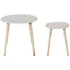 Image de Table D'appoint Gigogne - Home Deco Factory - Motifs Azulejos - Rouge Et Blanc