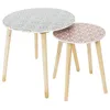 Image de Table DAppoint Gigogne - HOME DECO FACTORY - Motifs Azulejos - Rouge et Blanc