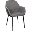 Image de Lot De 2 Fauteuils - Home Deco Factory - Memphis - Confortables - Gris Et Noir