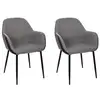 Image de Lot de 2 fauteuils - home deco factory - memphis - confortables - gris et noir