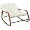 Image de Fauteuil à bascule - home deco factory - miami - imitation bois - beige et marron