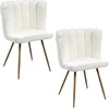 Image de Lot De 2 Chaises Design Effet Bouclette Ariel - Blanc