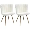 Image de Lot De 2 Chaises - Home Deco Factory - Ariel - Velours - Blanches