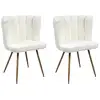 Image de Lot de 2 chaises - home deco factory - ariel - velours - blanches