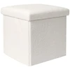 Image de Coffre Pouf Pliable - Home Deco Factory - Bouclette - Blanc