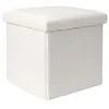 Image de Coffre Pouf Pliable - Home Deco Factory - Bouclette - Blanc