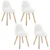 Image de Lot De 4 Chaises - Home Deco Factory - Scandinaves - Patchwork - Beige Et Marron