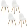 Image de Lot de 4 chaises - home deco factory - scandinaves - patchwork - beige et marron