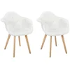 Image de Lot De 2 Fauteuils - Home Deco Factory - Scandinave Patchwork - Beige Et Marron