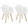 Image de Lot de 2 Fauteuils - HOME DECO FACTORY - Scandinave Patchwork - Beige et Marron