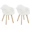 Image de Lot de 2 fauteuils - home deco factory - scandinave patchwork - beige et marron