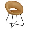 Image de Fauteuil - Home Deco Factory - Giulia - Rond - Velours Côtelé - Jaune