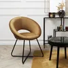 Image de Fauteuil - Home Deco Factory - Giulia - Rond - Velours Côtelé - Jaune