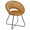 Image de Fauteuil - home deco factory - giulia - rond - velours côtelé - jaune