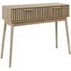 Image de Console 2 Tiroirs en Bois naturel Rainuré L100cm Klaus HOME DECO FACTORY