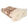 Image de Plaid - Home Deco Factory - Maille Tressée - Franges - Marron