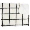 Image de Plaid - Home Deco Factory - Sherpa - Carreaux - Blanc Et Noir